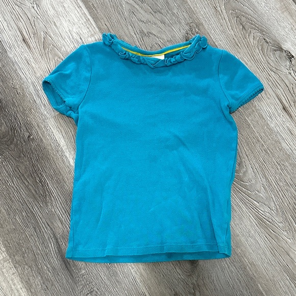 Mini Boden Other - Mini Boden Turquoise Ruffle Neck Tee